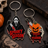 Porte-clés Métallique Personnalisable Saison Horreur en Gros, Porte-clés Film d'Horreur Halloween avec Logo Gravé Personnalisé