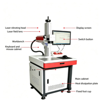 Marqueur laser UV de bureau 355 nm 3W/5W JPT à refroidissement par air, graveur avec contrôle EZCAD pour verre, cristal, PCB, plastique, compatible OEM DXF/AI/DWG/DST