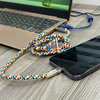 Longe de téléphone en alliage de zinc charge rapide USB C PD 60W 480Mbps câble de données corde suspendue poignet cordon de charge rapide