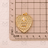 YLJ029 Doux Coloré Fleur Coeur Charme Pendentif Collier À La Mode 18K Or Géométrie Zircon À La Main DIY Bijoux En Laiton Accessoire