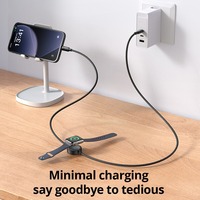 Fabricant OEM, câble de charge rapide 2 en 1 QC3.0 3A Type C 60W + chargeur sans fil pour montre, ordinateur