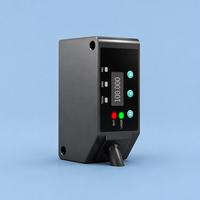 Sensor Perpindahan Laser Industri Tampilan Digital NPN/PNP RS485 12-24V Pengukuran Jarak Linier untuk Identifikasi Objek