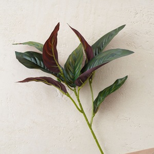 Plante artificielle CallaFloral Calathea, branche unique, en PVC vert brillant, pour décoration intérieure, mariage, style INS - Product Image 3