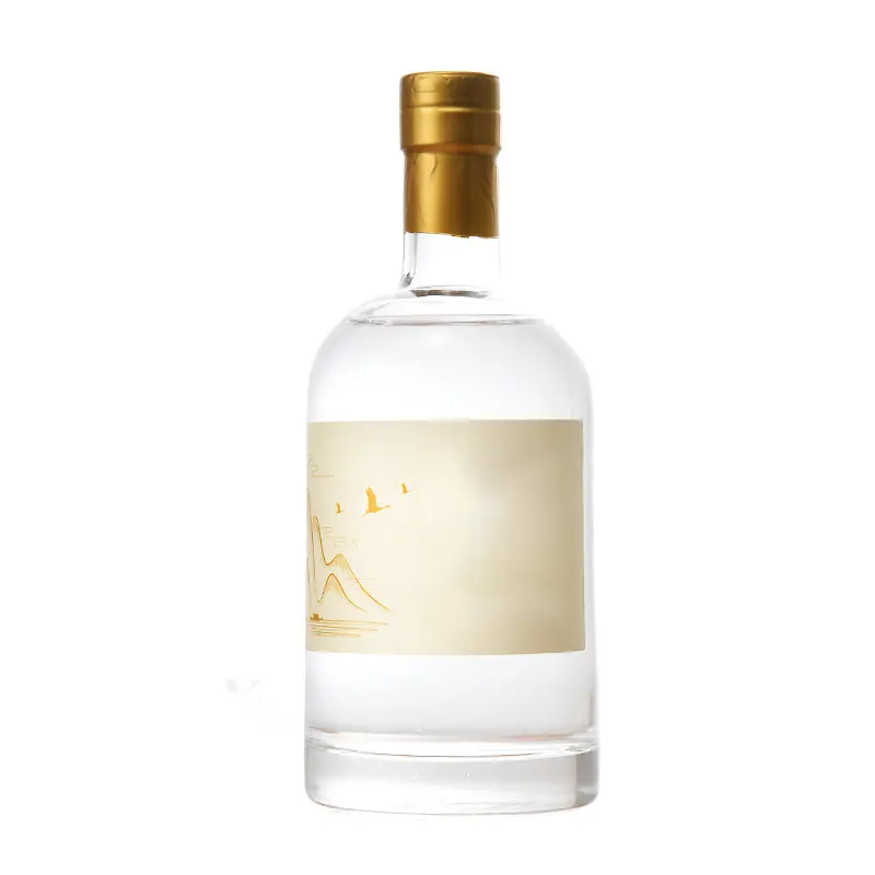 Bottiglia di vino in vetro vuota rotonda 700ml whisky vodka gin bottiglia 1000ml 500ml 375ml 100ml bottiglie di liquore in vetro champagne con tappo