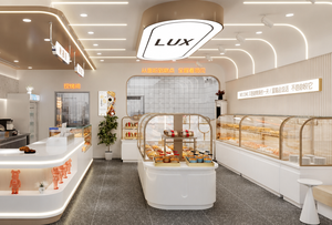 ตู้โชว์เบเกอรี่แบบกำหนดเองสำหรับร้านค้า ตู้โชว์เค้ก โต๊ะโชว์ขนมหวาน ชั้นวางขนมปังแบบเปิดด้านข้าง บูธขายขนม ใช้ในห้างสรรพสินค้า - Product Image 3