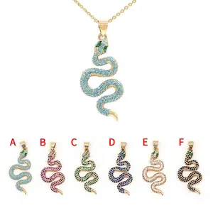Wholesale Animal Jewelry Snake Pendant Necklace 18k Gold Plated Jewelry Snake Charms For Jewelry Necklace Making Diy