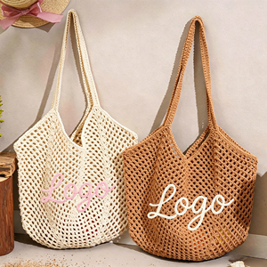 Borsa da Spiaggia in Rete all'Uncinetto Personalizzata, Borsa <span class=keywords><strong>a</strong></span> <span class=keywords><strong>Tracolla</strong></span> con Ricamo Personalizzato e Scritta in Corda, <span class=keywords><strong>Borse</strong></span> per Vacanze - Product Image 3