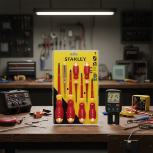 Stanley <b>Screwdriver</b> <b>Set</b> 7 Pc Vde Insulated With Tester - Product Image 3