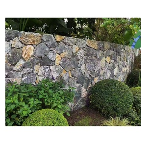 Revêtement de mur en pierre de pierre fou lâche de quartz d'ardoise naturelle de pierre irrégulière de couleur grise pour le revêtement de mur extérieur - Product Image 1