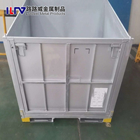 Boîte à palettes en acier pliable, empilable, durable, pour entrepôt de transport, galvanisée