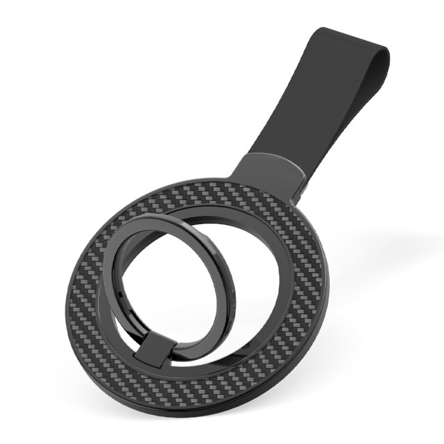 For Magsafe Ultra-Thin Folding Silicone Lanyard Double-Sided Magnetic Finger Ring Bracket 360 Rotating Desktop Metal Dashboard