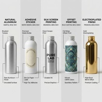 Bouteille en aluminium de 30 à 500 ml avec bec conique, récipient de recharge pour huiles essentielles et cosmétiques, pour liquides, lotions et sérums