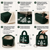 Sac fourre-tout tendance en polaire berbère grande taille, personnalisable avec logo brodé, sac de voyage en polaire d'agneau, sacs fourre-tout en fourrure, sac à main
