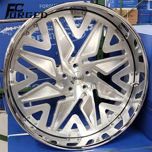 Jantes noires brillantes 24 26 28 30 pouces, roues forgées avec lèvre de 10 pouces et volant assorti - Product Image 2