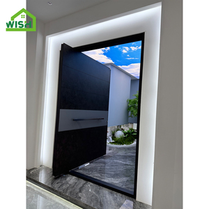 Villa moderne <span class=keywords><strong>Porte</strong></span> pivotante en acier bronze antivol pour l'entrée principale avant avec entrée extérieure unique - Product Image 4