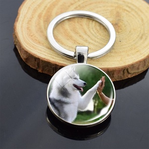 Animals Key Chains Jewelry Siberian Husky Double Side Keychain <strong>Dog</strong> Photo Glass Cabochon <strong>Keyring</strong> - Product Image 6