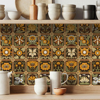 Wallpaper motif kotak-kotak ala Maroko, ubin tempel, ubin kamar mandi perekat untuk dapur DIY tahan air, muha