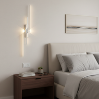 Lampu Dinding Modern Garis Panjang Dekorasi Kreatif Kamar Tidur Tempat Tidur Hotel Ruang Tamu Dekorasi Latar Belakang Lampu Dinding LED