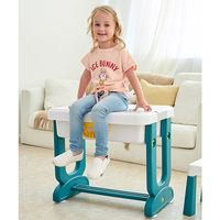 Table et chaises d'étude pour enfants VSUCH, table et chaises en plastique pour tout-petits, pour apprendre, lire, manger, dessiner, jouer, construire des blocs