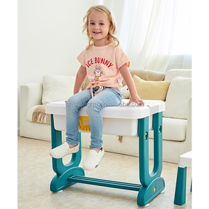 Table et chaises d'étude pour enfants VSUCH, table et chaises <span class=keywords><strong>en</strong></span> plastique pour tout-petits, pour apprendre, lire, manger, dessiner, jouer, construire des blocs - Product Image 4