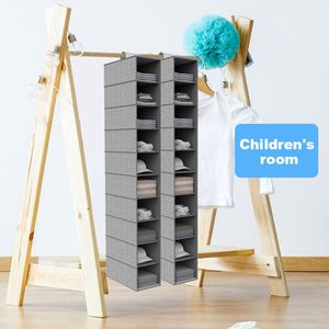 Authentic Basics 10-Shelf Hanging Organizer for <b>Shoes</b>, Clothes, Hats, Bags Closet <b>Storage</b> Foldable Organizer <b>Space</b> <b>Saving</b> Design - Product Image 6