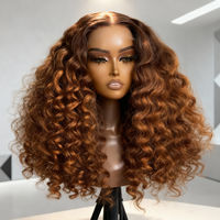 Wig Rambut Asli HD Transparent Lace Front Deep Water Wave Short Bob Kinky Curly, Ekstensi Rambut Manusia Grosir, Wig Bob Wanita Kulit Hitam