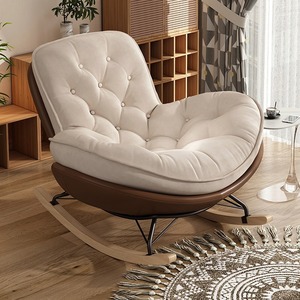 Cadeira Lounge Moderna e Cadeira de Balanço, Leve e Luxuosa, Ideal para um Sofá de Varanda Relaxante com Descanso para os Pés. - Product Image 2