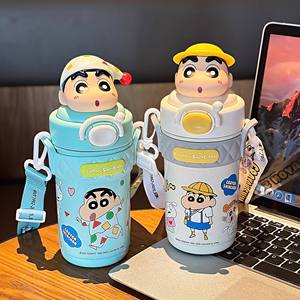 ขวดน้ำเก็บอุณหภูมิสำหรับเด็ก เครยอนชินจัง ฝาปิดพร้อมหลอดสแตนเลส 316 สำหรับใช้ในโรงเรียน รุ่นซัมเมอร์ 2025 - Product Image 1