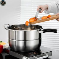 Casserole à pression multifonction en acier inoxydable avec poignée en bakélite, compatible gaz et induction, pour la cuisine à domicile