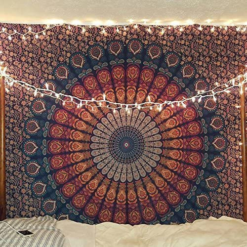 Op Maat Gemaakte Digitale Bedrukte Mandala Bohemian Boho Hippie Wandtapijten Voor Huisdecoratie Polyester Wandtapijt