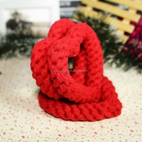 Amour forme saint valentin coton jouets noël rouge en forme de coeur noeud corde chien jouet à mâcher