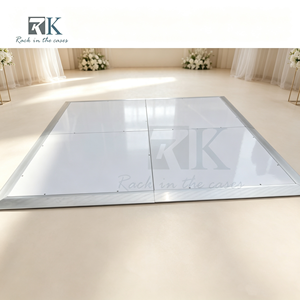 High Quality <b>White</b>/Black Mirror Dance Floor Panels Plywood with Aluminum <b>Frame</b> Interlocking Wedding Event Dance Floor - Product Image 1