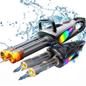 Puede conectarse botella de agua externa Gatling B /O pistola de agua recargable Luz de disparo pistola de agua eléctrica Gatling para niños - Product Image 2