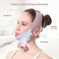 Nouveau Masque Facial V-Line Amélioré à Compression Glacée, Gel Rafraîchissant Doux et Hypoallergénique, Bandeau de Lifting de la Ligne du Menton pour Réduire le Double Menton