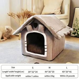 Fashionable Modern Indoor Warm Pet Bed Tent House Soft Dog <b>Kennel</b> Removable Cushion <b>for</b> Small Medium Large Pets Fiber Material - Product Image 6