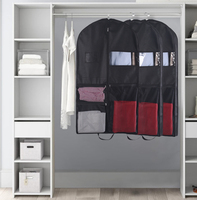 Bolsa para Ropa con 3 Bolsillos Delanteros, Etiqueta para Nombre, Refuerzo de 8cm, Doble Asa, Impermeable, Antipolvo, Apta para Abrigos de Piel, Chaquetas, Vestidos, Guardarropa y Costura