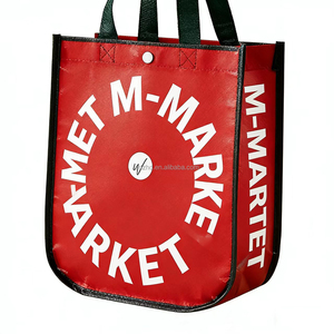 Sac fourre-tout promotionnel personnalisé style Lulu, imprimé, en polypropylène laminé rouge, non tissé, sac <span class=keywords><strong>de</strong></span> shopping tendance, vente en gros - Product Image 5