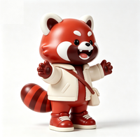 Figura Coleccionable de Panda Rojo Personalizada, Estatua de Dibujos Animados en ABS, Fábrica China OEM, Figura Personalizada para Mercancía de Marca al por Mayor
