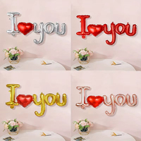 Siamois je t'aime lettre amour ballon rouge or Rose feuille ballon pour Halloween saint valentin fête d'anniversaire de mariage