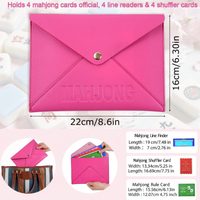 Porte-cartes MAHJONG gaufré en cuir PU, pochette pour mélangeurs de cartes et lecteurs de lignes, accessoires de divertissement pour Mahjong de table