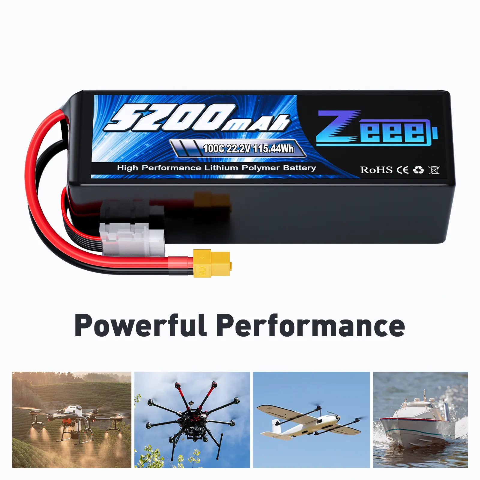 Batteria Zeee FPV Lipo 4S 14.8V per batteria 2200 /2600/ 3300/ 4200/ 4500/ 5200/ 6000 mah lipo