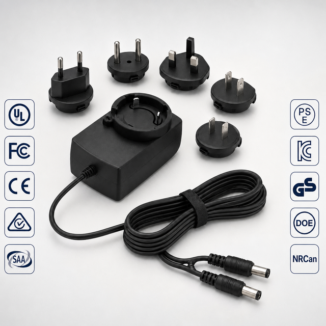 Lithium Battery Charger 8.4V1A 1.5A 2A 12V1A 2A FCC CE SAA RCM KC PSE Exchangeable US EU UK AU JP KR Plugs for Gloves