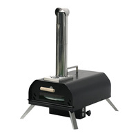 Four à pizza portable pliable pour l'extérieur, prêt à l'emploi, modèle à granulés de bois, avec thermomètre, pour usage domestique et commercial