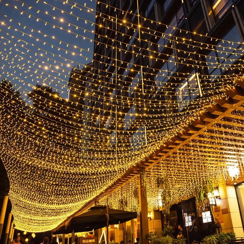 شعبية للماء حزب الزفاف حديقة الديكور ضوء جنية شجرة عيد الميلاد أدى الستار سلسلة أضواء في الهواء الطلق