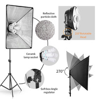 Studio Photo vidéo 50x70 cm boîte à lumière facile à plier diffuseur d'éclairage continu 4 en 1 douille E27 support de lampe