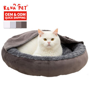 Venta al por mayor fabricante logotipo personalizado suave cálido felpa mascota proveedor perro gato cueva cama - Product Image 1