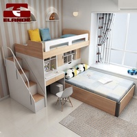 Lit multifonctionnel pour enfants, lit surélevé, lit superposé simple, combinaison armoire-bureau, mobilier de chambre à coucher