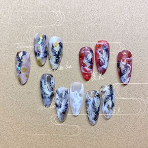 Pegatina Tomoni estilo chino Grulla <span class=keywords><strong>de</strong></span> Corona Roja nube propicia Lotus Nail Art encanto decoración <span class=keywords><strong>de</strong></span> <span class=keywords><strong>uñas</strong></span> - Product Image 3