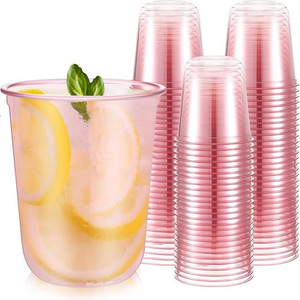 Lebensmittelechte BPA-freie U-förmige Transparente PET-Kaltgetränkebecher für Kaffee und Milchtee mit Individuellem Logo 360-1000ml Fassungsvermögen - Product Image 1