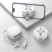 Logo personnalisé Câble USB avec support de téléphone 4 en 1 Câble Micro Multi USB Type-C Câble d'alimentation de charge de téléphone personnalisé avec logo